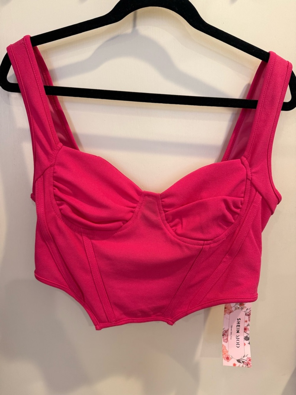 Hot Pink Bustier Crop NWT